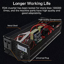 Перетворювач напруги FDIK 3000 W 12 V чистий синусоїдальний інвертор, фото 2