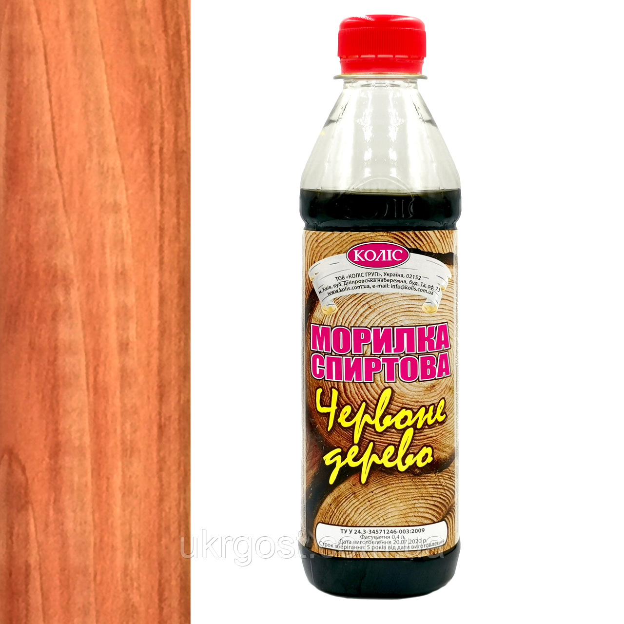 Морилка спиртова для дерева Коліс Червоний 0,4 л