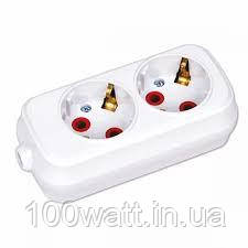 Колодка з заземлюючим контактом 2 гнізда 200-200-201, фото 1