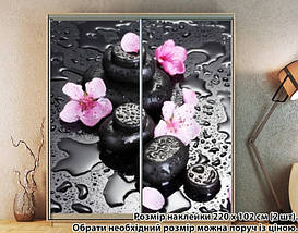 Наклейка на шафу-купе 220 х 102 см на 2 двері квіти (БП_а_fl101457), фото 4