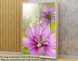 Наклейка на шафу-купе 220 х 60 см на 2 двері квіти (БП_а_fl101656), фото 2
