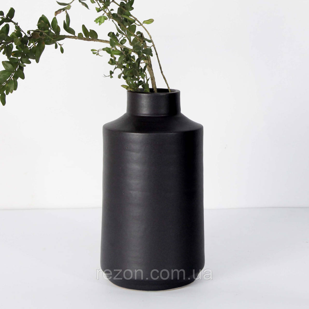 Ваза гончарна 21 см керамічна для квітів настільна "Лофт 2" Чорний Rezon