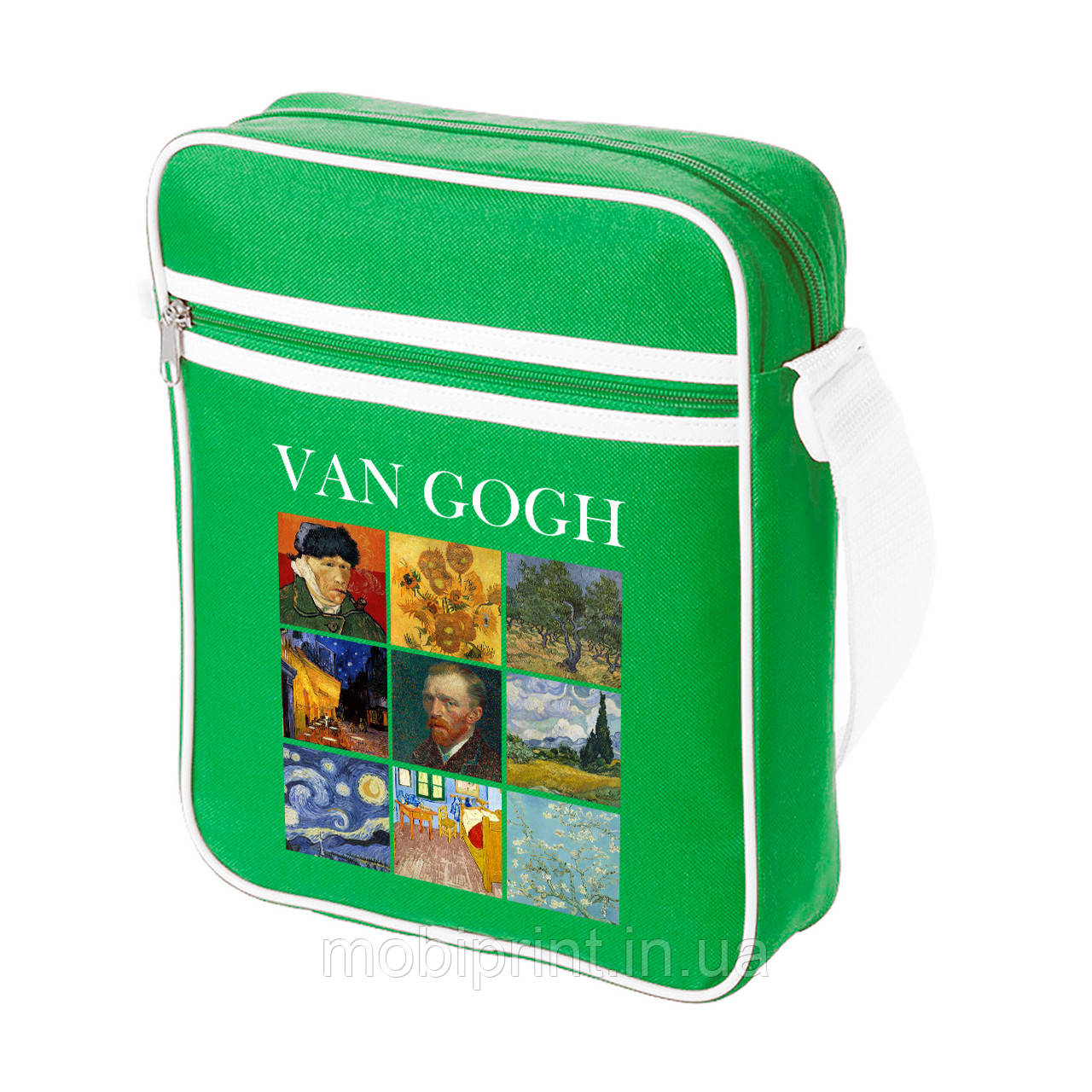 Сумка-месенджер Вінсент Ван Гог Картини (Vincent van Gogh) 92289-2960-KG Зелений