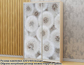 Наклейка на шафу-купе 220 х 74 см на 2 двері Кульбаби (БП_а_fl102300), фото 3