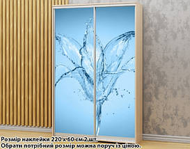 Наклейка на шафу-купе 220 х 74 см на 2 двері водяна лілія (БП_а_fl13194), фото 3