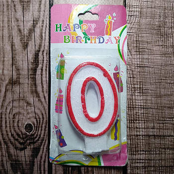 Свічки для торта цифра "0"