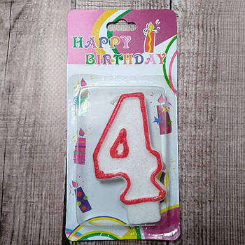 Свічки для торта цифра "4"
