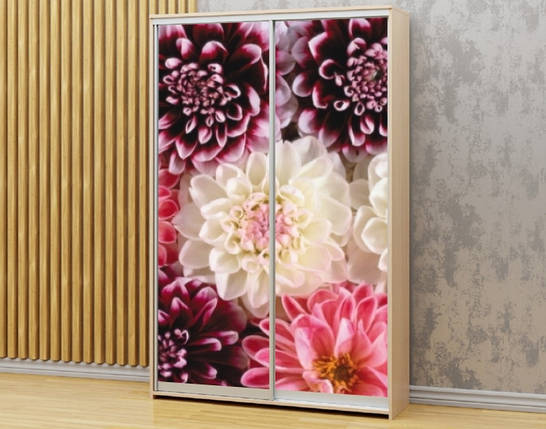 Наклейка на шафу-купе 220 х 60 см на 2 двері  квіти (БП_а_fl11341), фото 1