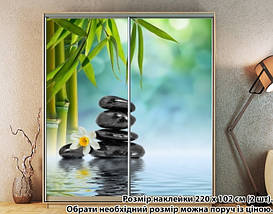 Наклейка на шафу-купе 220 х 102 см на 2 двері  Камені на воді (БП_а_fl11761), фото 2