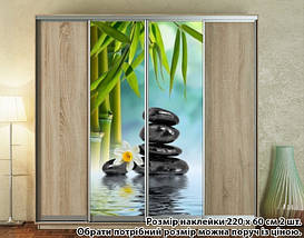 Наклейка на шафу-купе 220 х 102 см на 2 двері  Камені на воді (БП_а_fl11761), фото 3