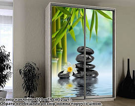 Наклейка на шафу-купе 220 х 102 см на 2 двері  Камені на воді (БП_а_fl11761), фото 5