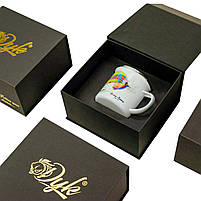 Коробка на подарунок з кришкою на магнітах з картону, чорна 175х160х70 мм, фото 4