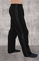 Штани чоловічі зимові спортивні з 2 смугами Штани Ao Longcom — зима (Чорний колір), фото 3