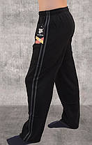 Штани чоловічі зимові спортивні з 2 смугами Штани Ao Longcom — зима (Чорний колір), фото 4