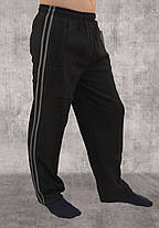 Штани чоловічі зимові спортивні з 2 смугами Штани Ao Longcom — зима (Чорний колір), фото 2