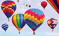 Фотообои 3д яркие красочные в гостиную 368x254 см Полет воздушных шаров (695P8)+клей