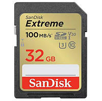 Карта памяти SanDisk SD 32GB C10 UHS-I U3 R100/W60MB/s Extreme V30 (SDSDXVT-032G-GNCINЯ)