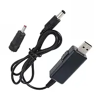 Кабель USB-DC для роутера 9V/12V з перемикачем, живлення від PowerBank, DC 5.5×2.1