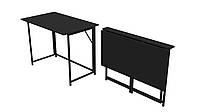 Стол раскладной Морис Ferrum-decor 750x1000x600 Черный металл ДСП Венге Магия 16 мм (MORI003)