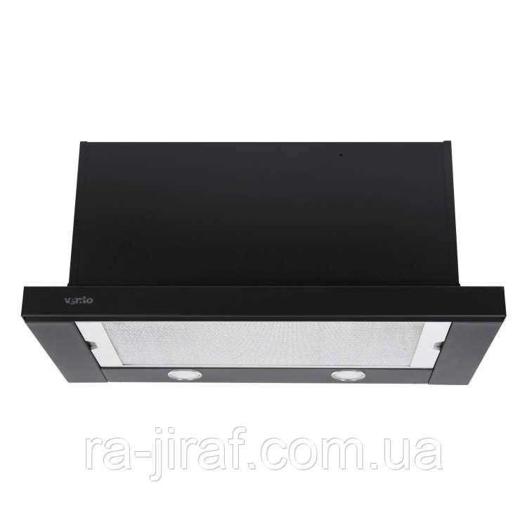 ВИТЯЖКА VENTOLUX GARDA 60 BK (1300) SMD LED Телескопічна на кухню. Витяжка кухонна в Україні. *ЗНИЖКА В ОПИСІ.