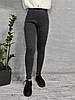 Лосини жіночі трикотажні на хутрі 3XL — 5XL Легінси трикотажні зимові Батал Сірий колір, фото 3