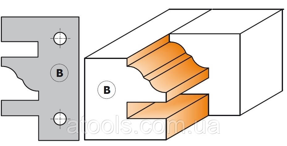 Фігурні ножі для рамних фасадів CMT 40х24.5х2 тип B (695.014B)