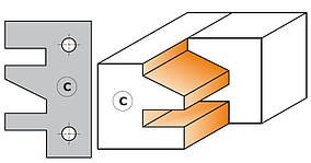 Фігурні ножі для рамних фасадів CMT 40х24.5х2 тип C (695.014C)