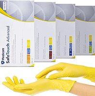 Нитриловые перчатки М (7-8) желтые Medicom SafeTouch Advanced Yellow