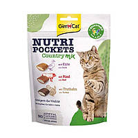 Витаминное лакомство GimCat (Джимкет) Nutri Pockets Кантри микс подушечки для кошек 0.15 кг
