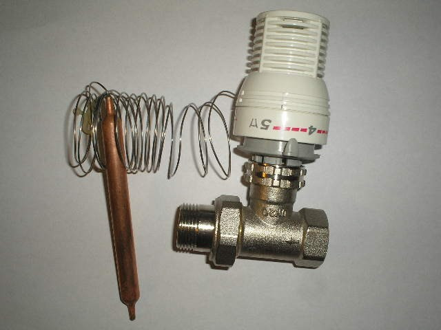 Термоголівка з виносним датчиком і двоходовим клапаном