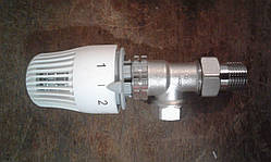 Клапан (кран) термостатичний RTL з термоголовкою для контуру теплої підлоги кутовий Gross