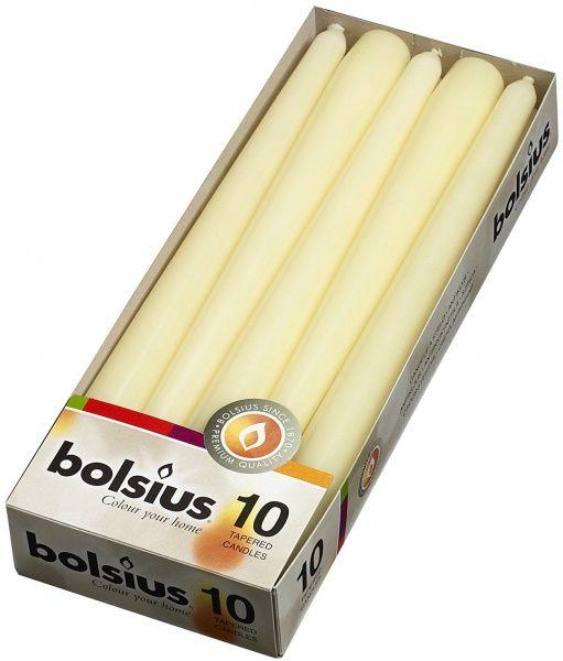 Конусна свічка 245/24 Bolsius коробка 10 шт. Кремові