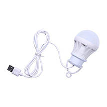 Лампочка LED USB 3W світлодіодна кемпінгова підвісна від повербанка або ноутбука, фото 3