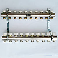 Коллектор с отсекателями и термоклапанами на 10 выходов 1"х3/4" ROSSINI