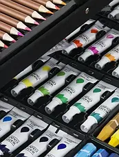 Набір для дитячої творчості у валізі Painting Set 145 предметів, Набір для малювання Блакитний, фото 6