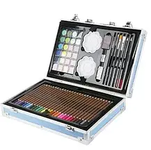 Набір для дитячої творчості у валізі Painting Set 145 предметів, Набір для малювання Блакитний, фото 4
