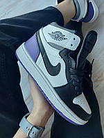 Кроссовки женские Nike Air Jordan 1 Retro Purple Black фиолетовые черные