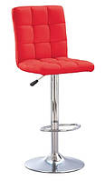 Барний стілець із регулюванням висоти Ральф Ralph hoker chrome Eco-90 екошкіра червоний Новий Стиль