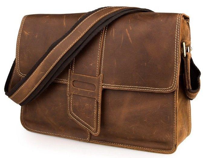Сумка мужская Vintage 14231 в винтажном стиле Коричневая, Коричневый