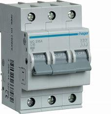 Автоматичний вимикач 3A 6 кА 3 полюси тип C MCN303, MC303A Hager, фото 1