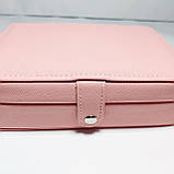 Скринька для прикрас шкірозамінник рожева, фото 2