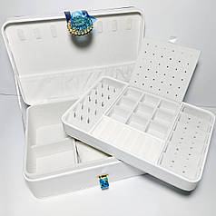 Шкатулка для прикрас шкірзамінник білий колір купити оптом