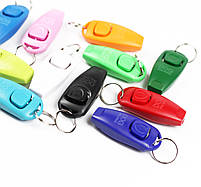 Клікер для дресування собак та котів зі свистком пластиковий у вигляді брелка Dog Walking CLICKER - чорний, фото 5