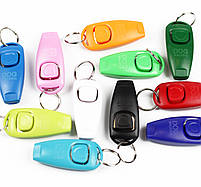 Клікер для дресування собак та котів зі свистком пластиковий у вигляді брелка Dog Walking CLICKER - чорний, фото 6