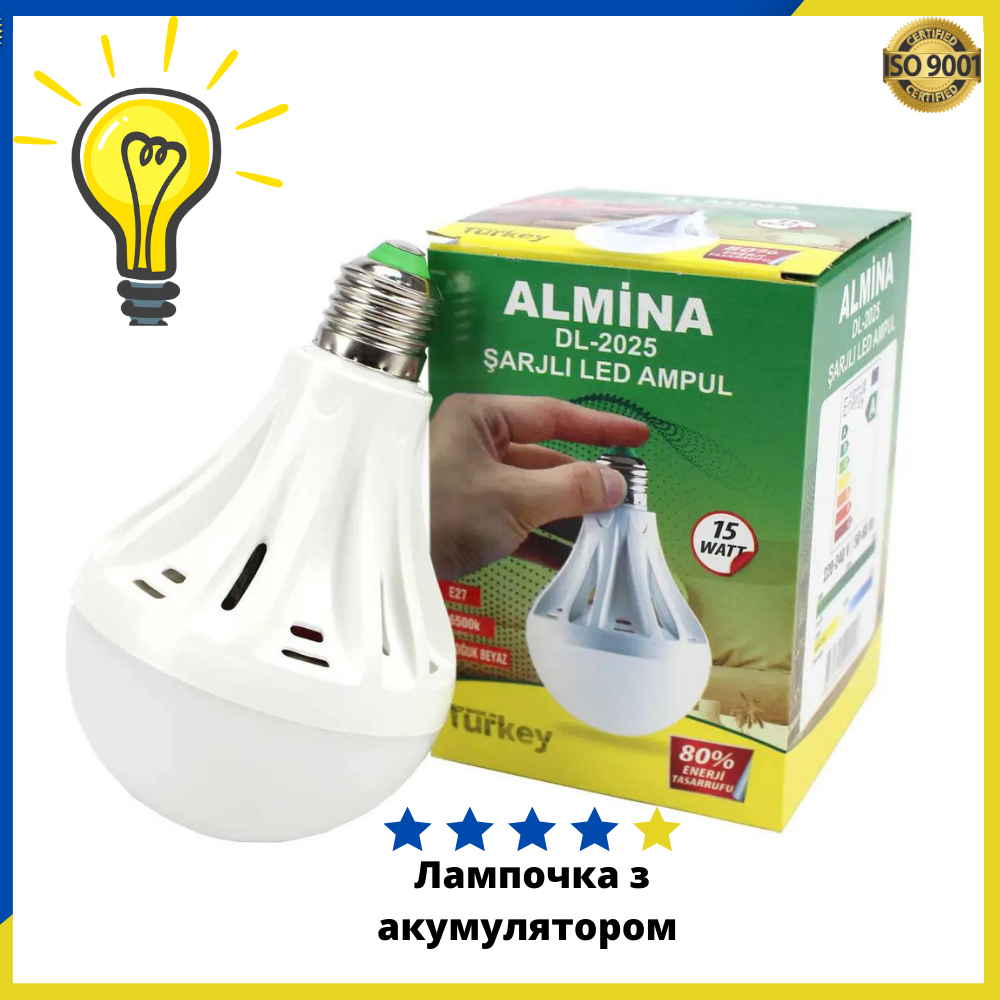 Светодиодная Лампочка на Аккумуляторе, Энергосберегающая Светодиодная ...