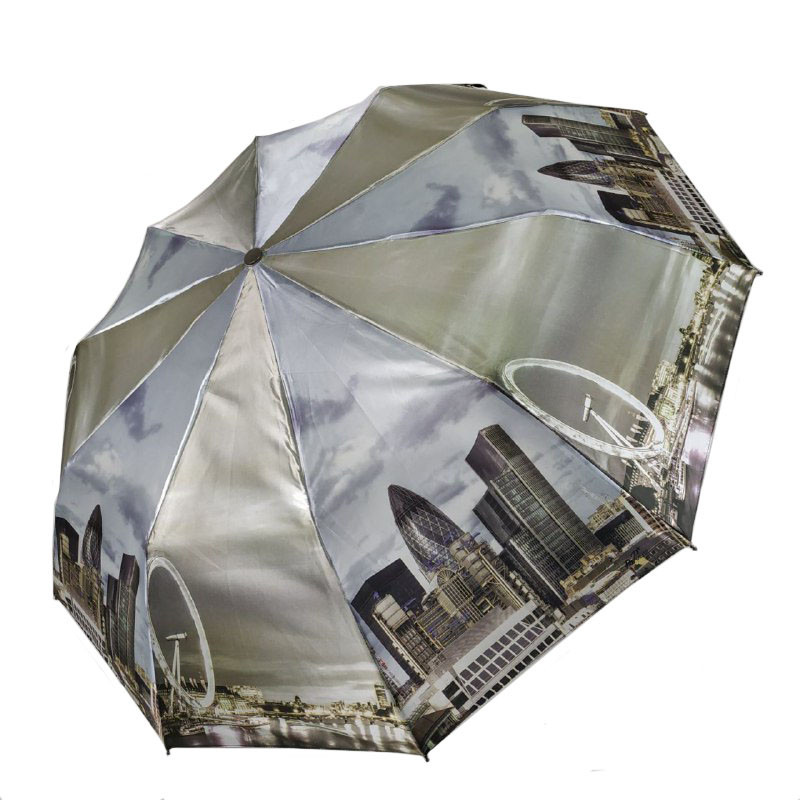 Складной женский зонт полуавтомат S&L Ночной город (500-4)