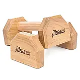 Упори дерев'яні для віджимань 25 см MegaShape Паралетси Світлий дуб, фото 5