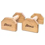 Упори дерев'яні для віджимань 25 см MegaShape Паралетси Світлий дуб, фото 3