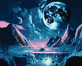 Картина за номерами Загадковий космос, планети 40*50 см Орігамі LW 31030