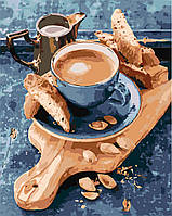 Картина по номерам Кофе с печеньем. Натюрморт на кухню 40*50 см Оригами LW 3277